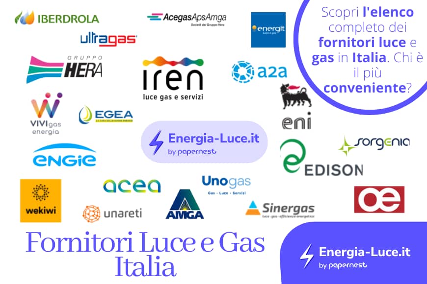 Elenco Completo distributori Luce e Gas in Italia
